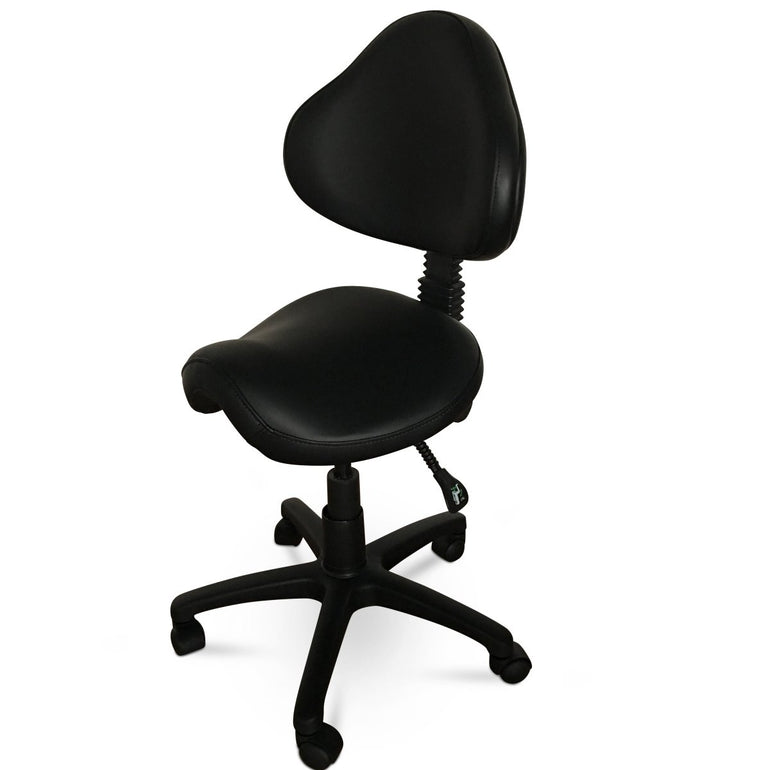 Saddle Shape Stool with Back Support and 500lbs Weight Capacity - Sit Healthier
