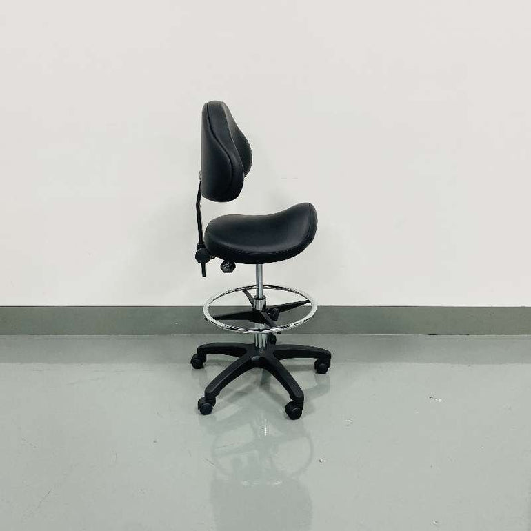 Saddle Shape Stool with Back Support and 500lbs Weight Capacity - Sit Healthier