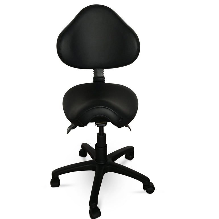 Saddle Shape Stool with Back Support and 500lbs Weight Capacity - Sit Healthier