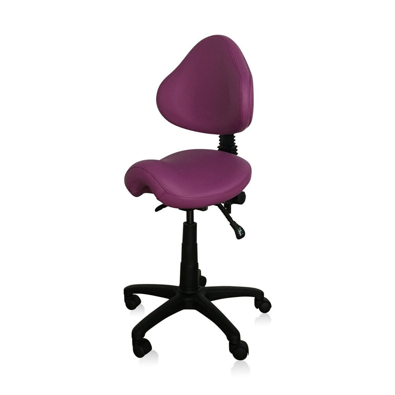 Saddle Shape Stool with Back Support and 500lbs Weight Capacity - Sit Healthier
