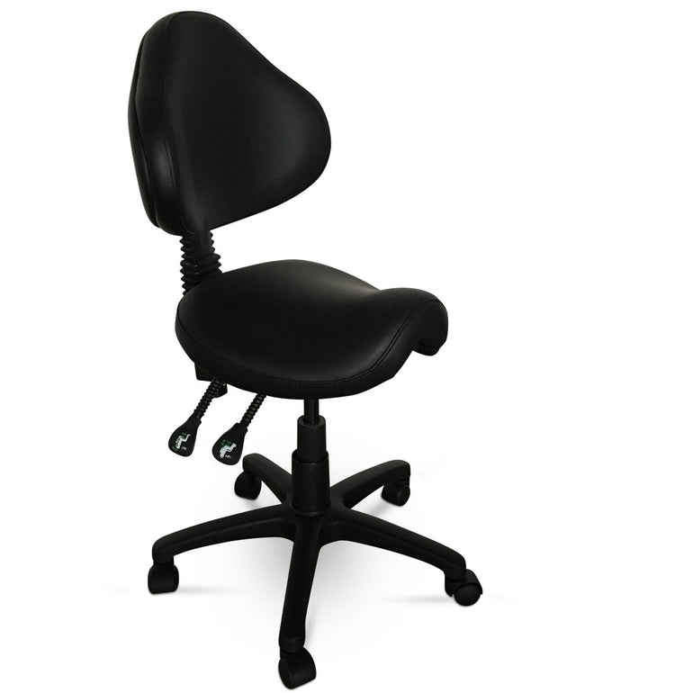 Saddle Shape Stool with Back Support and 500lbs Weight Capacity - Sit Healthier