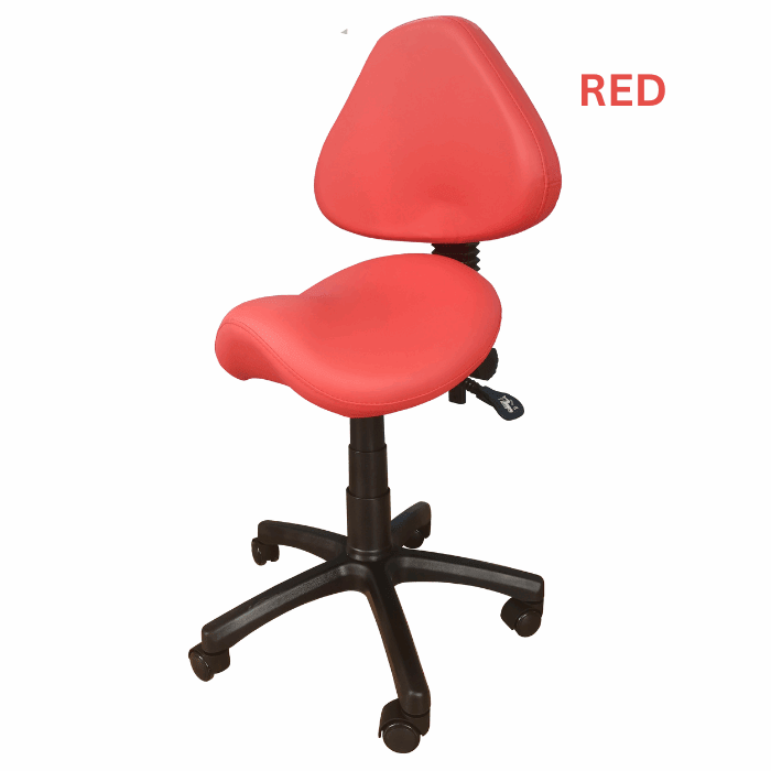 Saddle Shape Stool with Back Support and Tilt-able Seat - Sit Healthier
