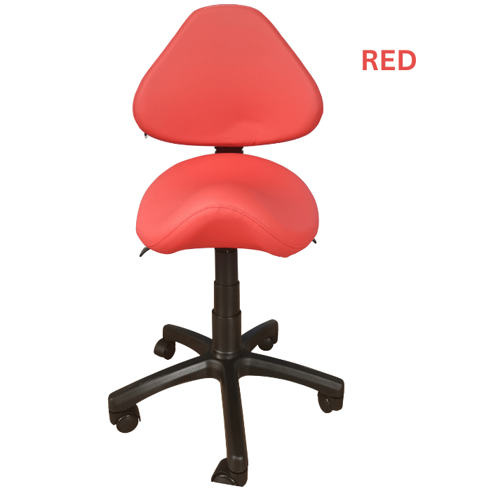 Saddle Shape Stool with Back Support and Tilt-able Seat - Sit Healthier