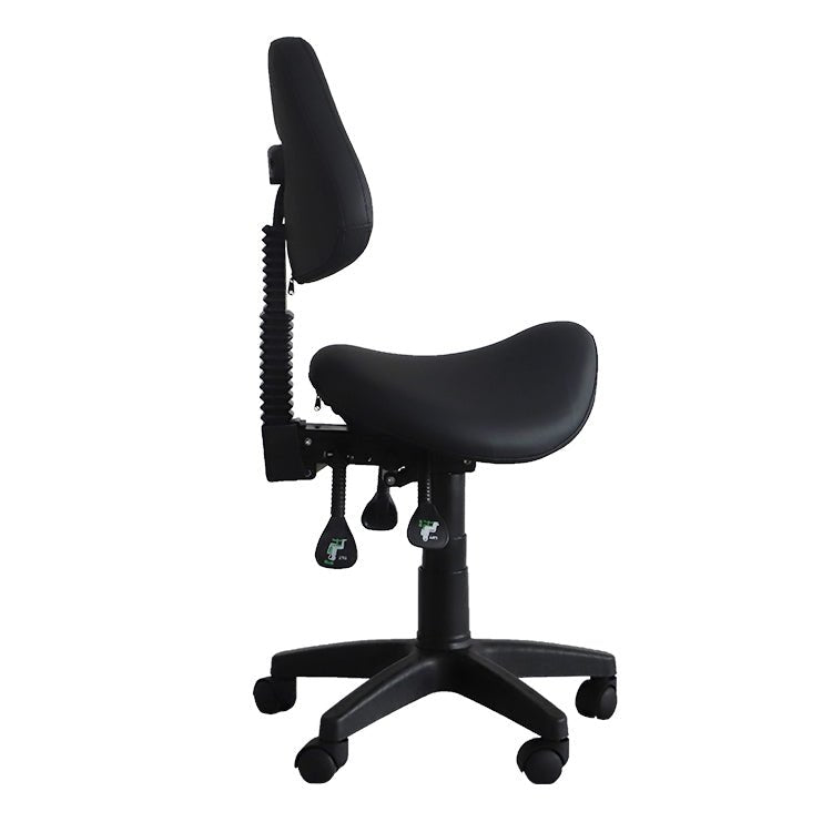 Saddle Shape Stool with Back Support and Tilt-able seat - Sit Healthier