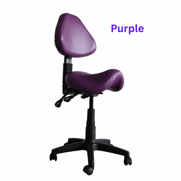Saddle Shape Stool with Back Support and Tilt-able Seat - Sit Healthier