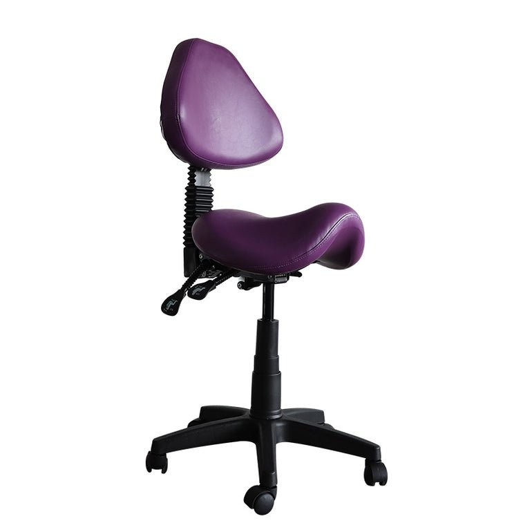 Saddle Shape Stool with Back Support and Tilt-able seat - Sit Healthier