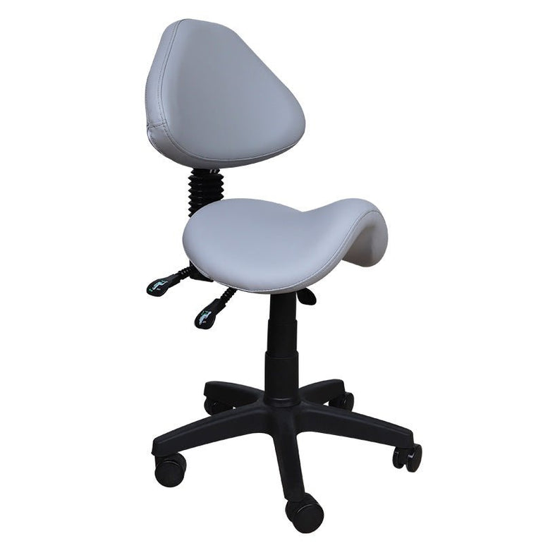 Saddle Shape Stool with Back Support and Tilt-able seat - Sit Healthier