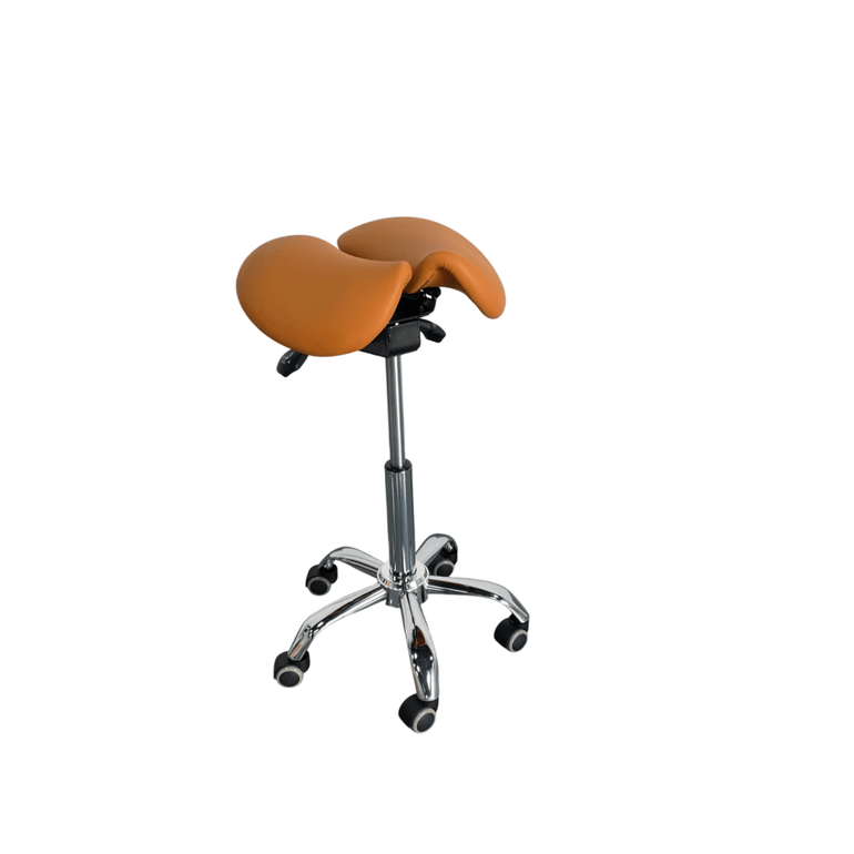 Saddle Style Split Seat Ergonomic Saddle Chair or Stool - ORANGE - Sit Healthier