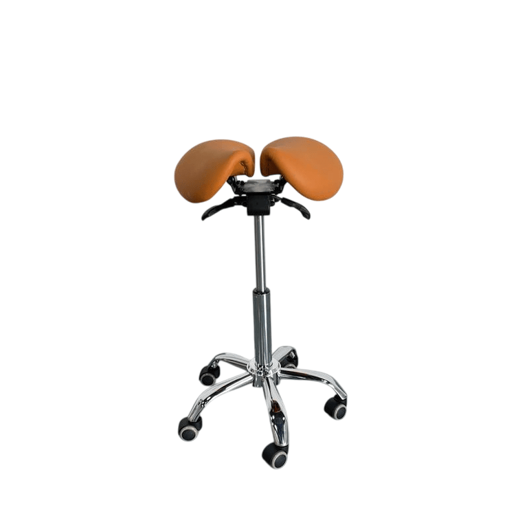 Saddle Style Split Seat Ergonomic Saddle Chair or Stool - ORANGE - Sit Healthier