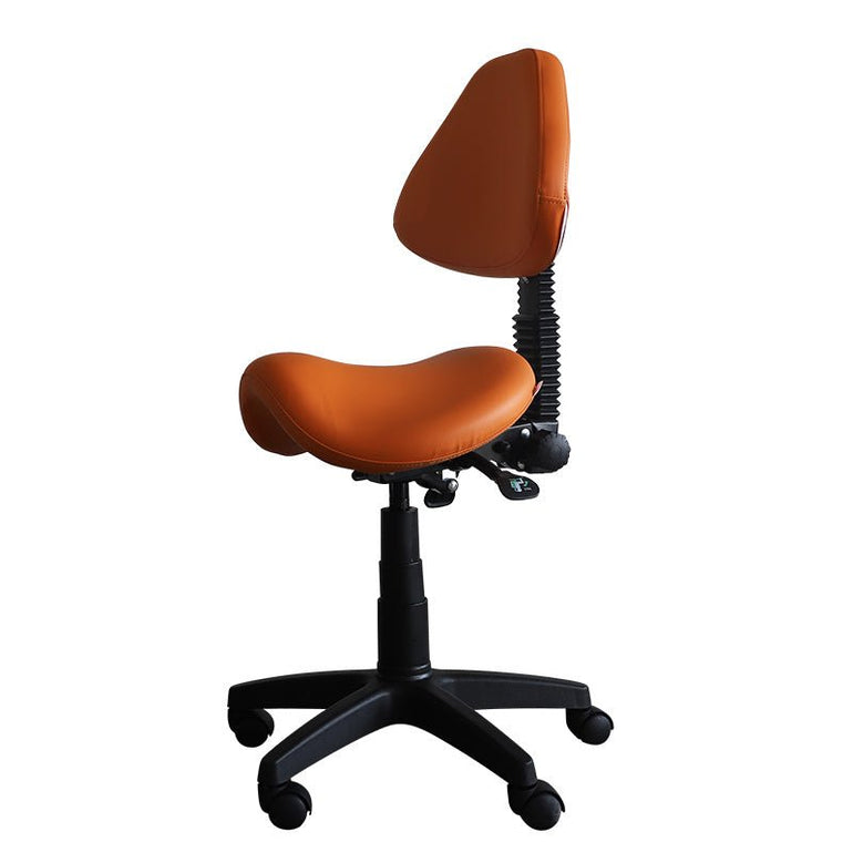 Small Saddle Shape Stool with Adjustable Back Support - Sit Healthier
