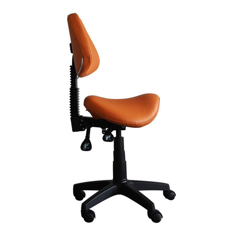 Small Saddle Shape Stool with Adjustable Back Support - Sit Healthier