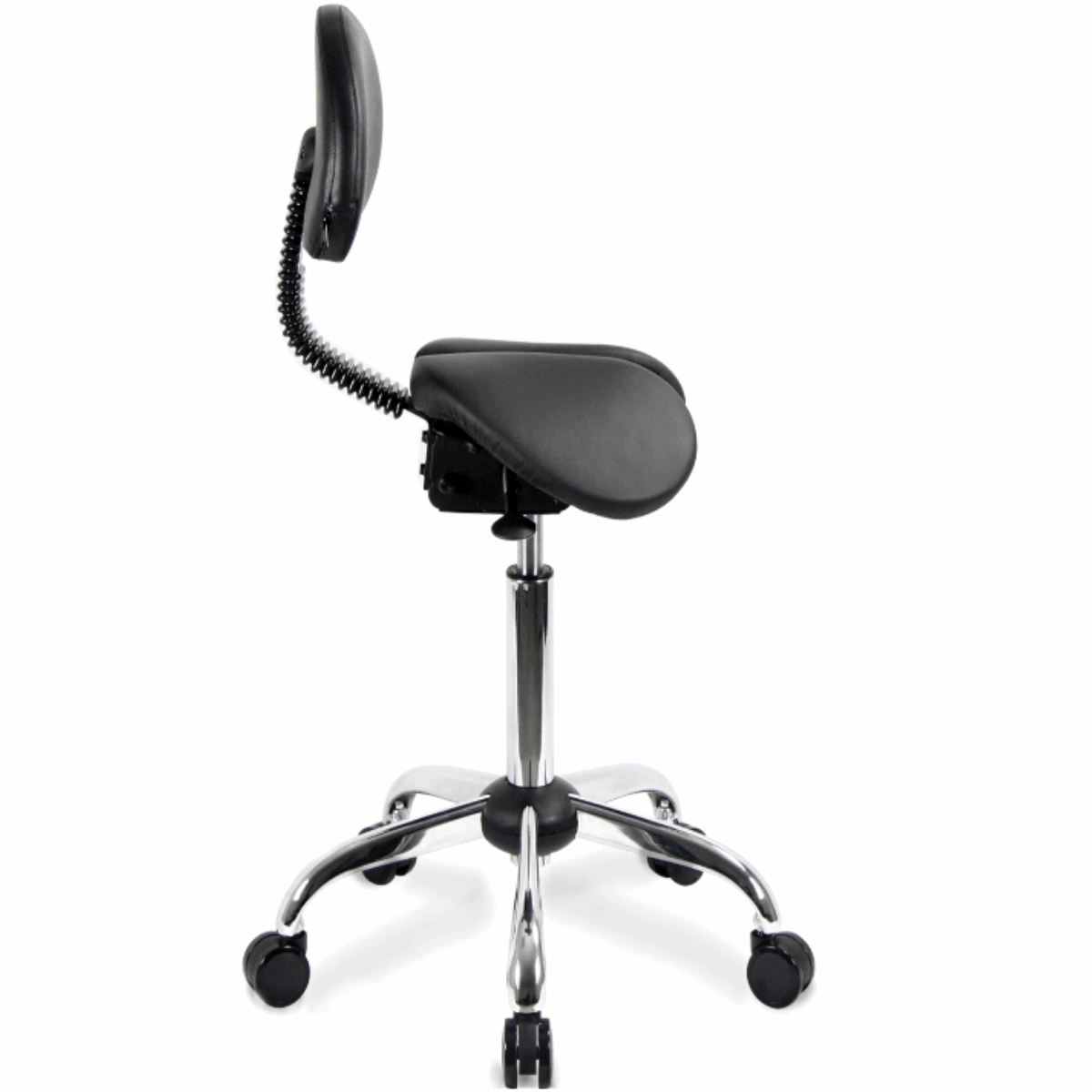 Small USA Patented Twin Tiltable Saddle Stool with Adjustable Backrest and Seat Width - Sit Healthier