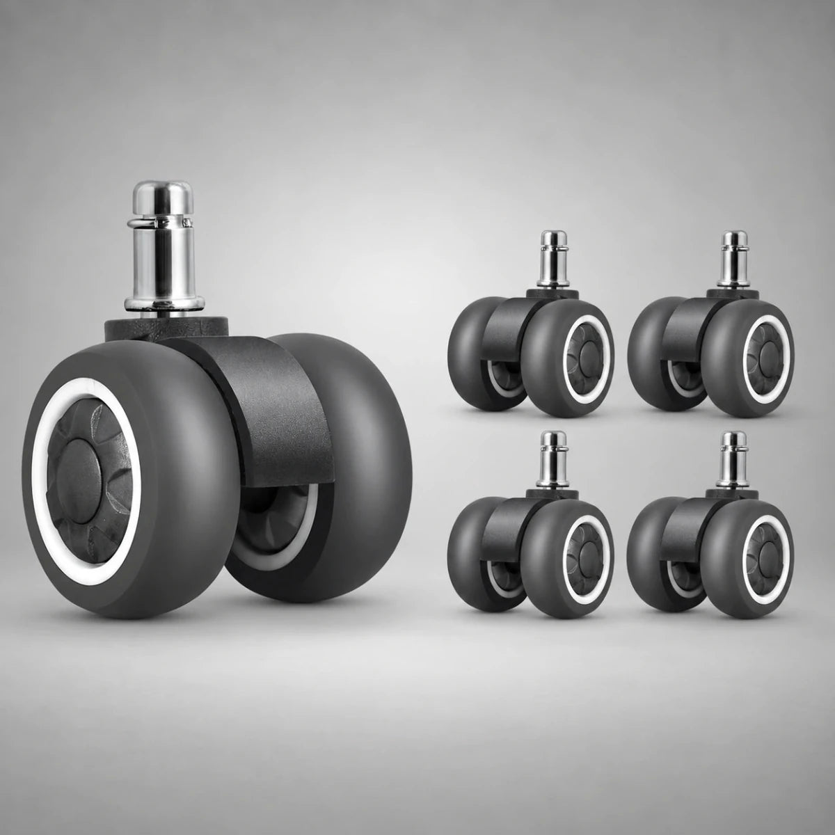 SmoothGlide 2" (50mm) Soft Dual Caster (SET of 5) - Sit Healthier