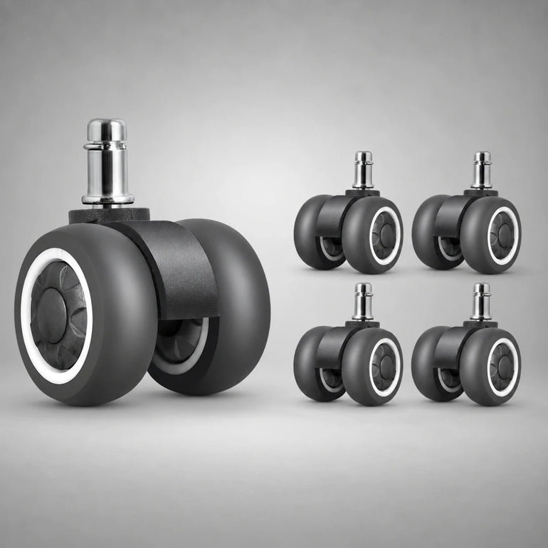 SmoothGlide 2" (50mm) Soft Dual Caster (SET of 5) - Sit Healthier