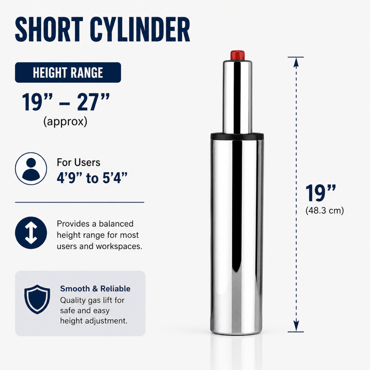 Tall Cylinder or Gas Lift for Kanewell Chairs - Sit Healthier
