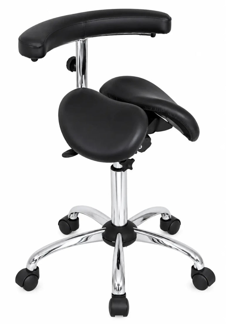 USA Patented Twin Tiltable Saddle Stool with Adjustable Seat Width and Center Gap - Sit Healthier
