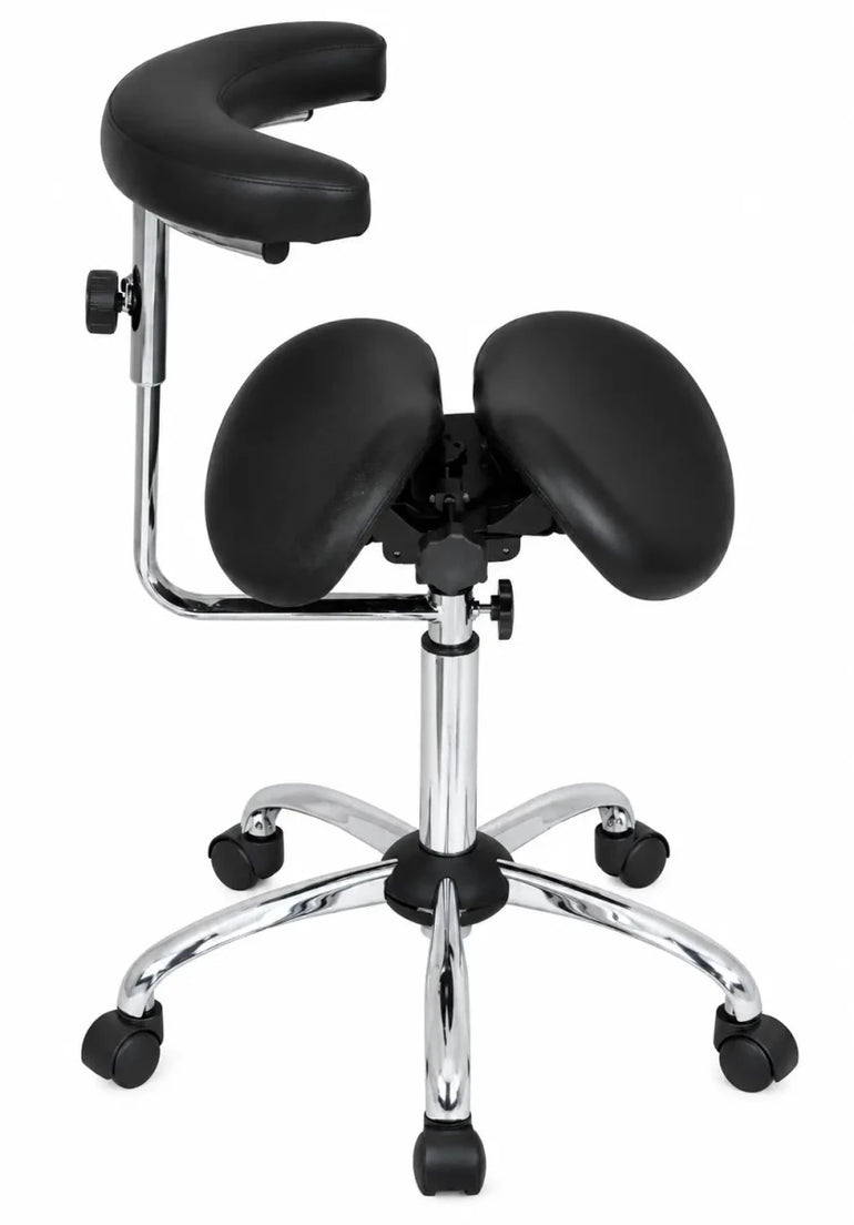 USA Patented Twin Tiltable Saddle Stool with Adjustable Seat Width and Center Gap - Sit Healthier