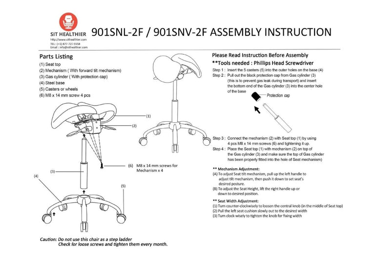 USA Patented Twin Tiltable Saddle Stool with Adjustable Seat Width and Center Gap [GENUINE LEATHER] - Sit Healthier