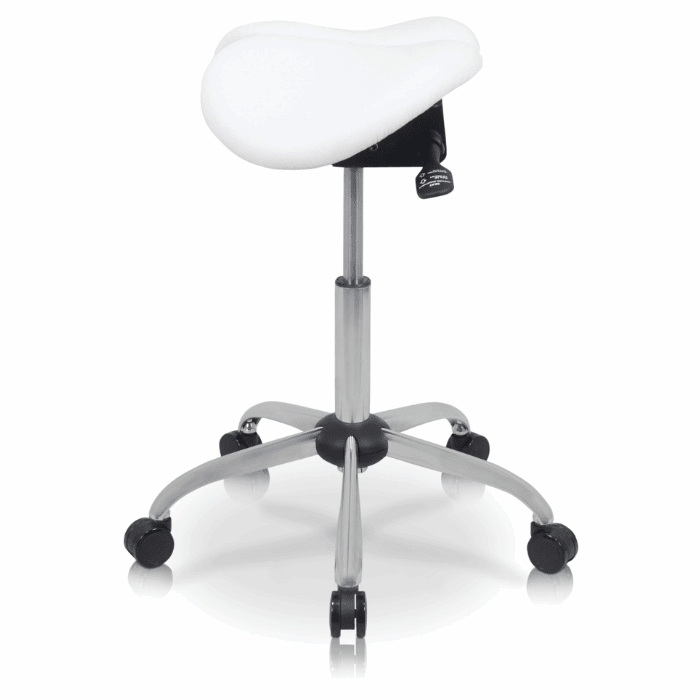 USA Patented Twin Tiltable Saddle Stool with Adjustable Seat Width and Center Gap [GENUINE LEATHER] - Sit Healthier