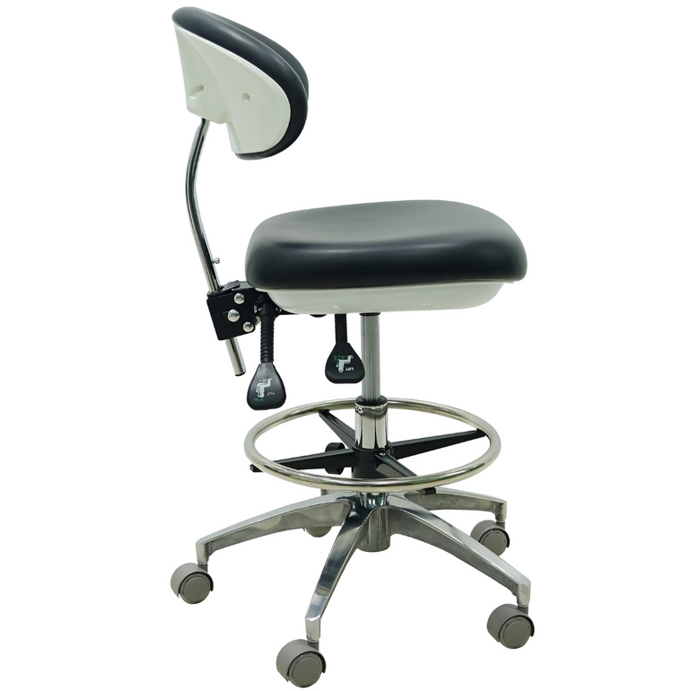 Ergonomic Medical or Dental Operator Chair with Concave Backrest and Footrest | Sit Healthier