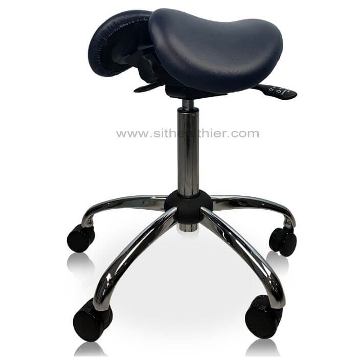 USA Patent Twin Adjustable Ergonomic Saddle Stool with Tilt-Able Seat | Sit Healthier