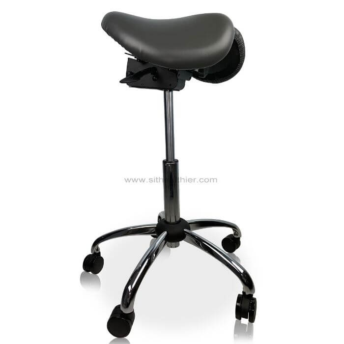 USA Patent Twin Adjustable Ergonomic Saddle Stool with Tilt-Able Seat | Sit Healthier