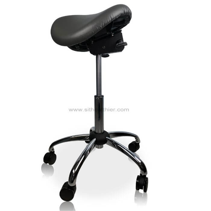 USA Patent Twin Adjustable Ergonomic Saddle Stool with Tilt-Able Seat | Sit Healthier