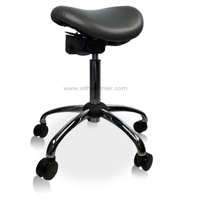 USA Patent Twin Adjustable Ergonomic Saddle Stool with Tilt-Able Seat | Sit Healthier