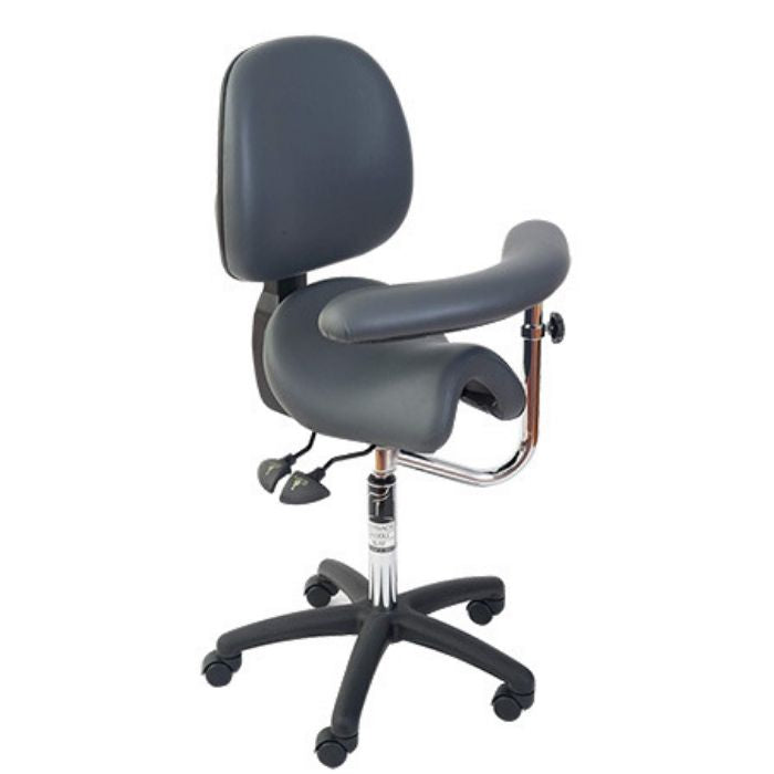 Bambach Ergonomic Saddle Stool with Back Rest and Swing Arm | Sit Healthier