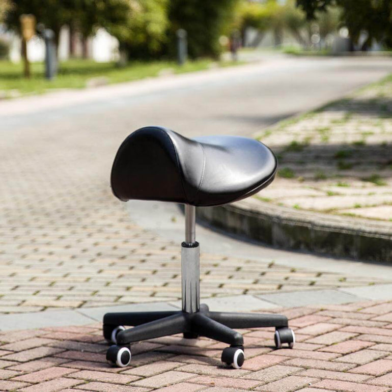 Hydraulic Ergonomic Swivel Saddle Stool | sithealthier.com