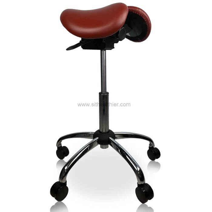 USA Patent Twin Adjustable Ergonomic Saddle Stool with Tilt-Able Seat | Sit Healthier