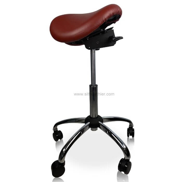 USA Patent Twin Adjustable Ergonomic Saddle Stool with Tilt-Able Seat | Sit Healthier