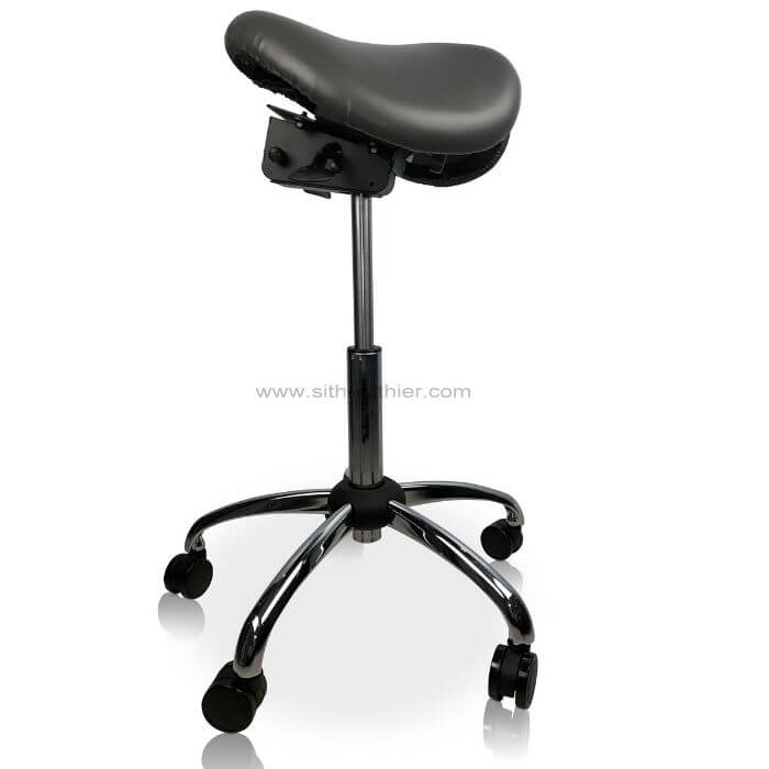 USA Patent Twin Adjustable Ergonomic Saddle Stool with Tilt-Able Seat | Sit Healthier