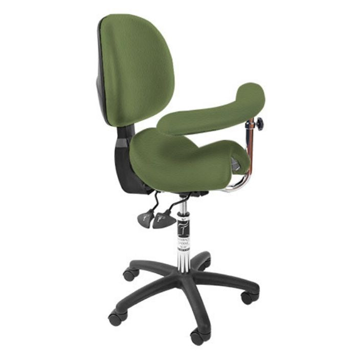 Bambach Ergonomic Saddle Stool with Back Rest and Swing Arm | Sit Healthier