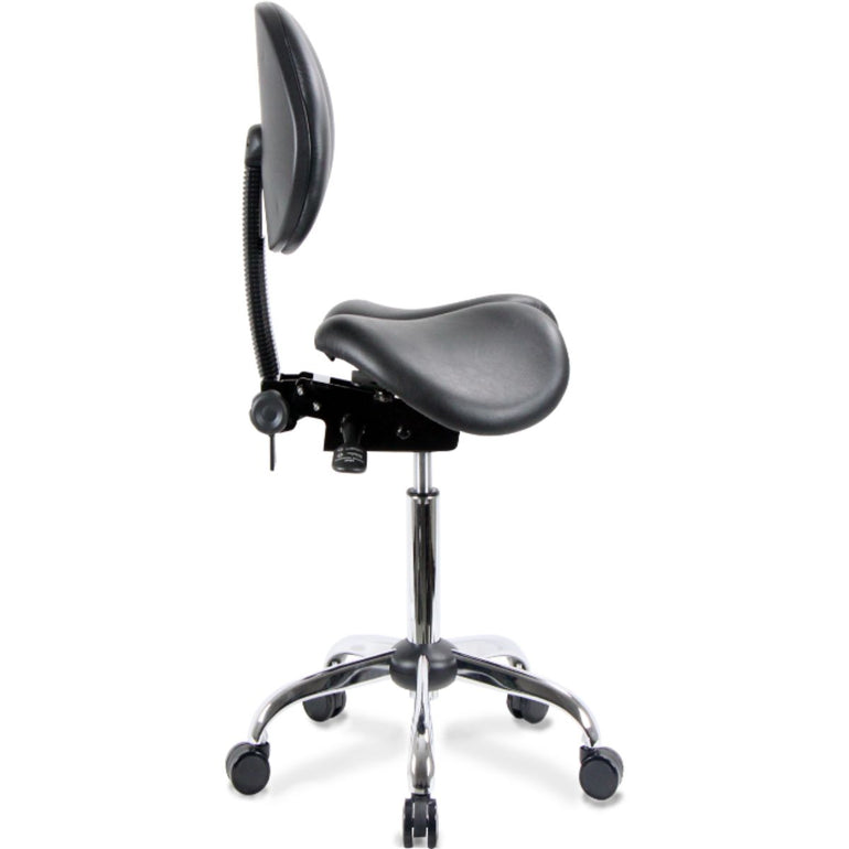 USA Patented Twin Adjustable Saddle Stool with Backrest |Sit Healthier