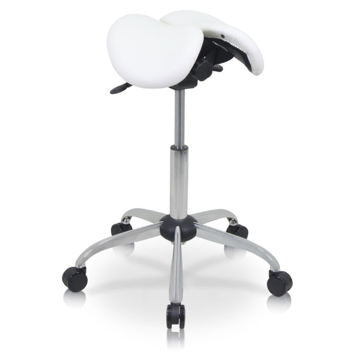 USA Patent Twin Adjustable Ergonomic Saddle Stool with Tilt-Able Seat | Sit Healthier