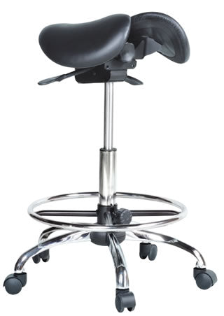 USA Patent Twin Adjustable Ergonomic Saddle Stool with Tilt-Able Seat | Sit Healthier