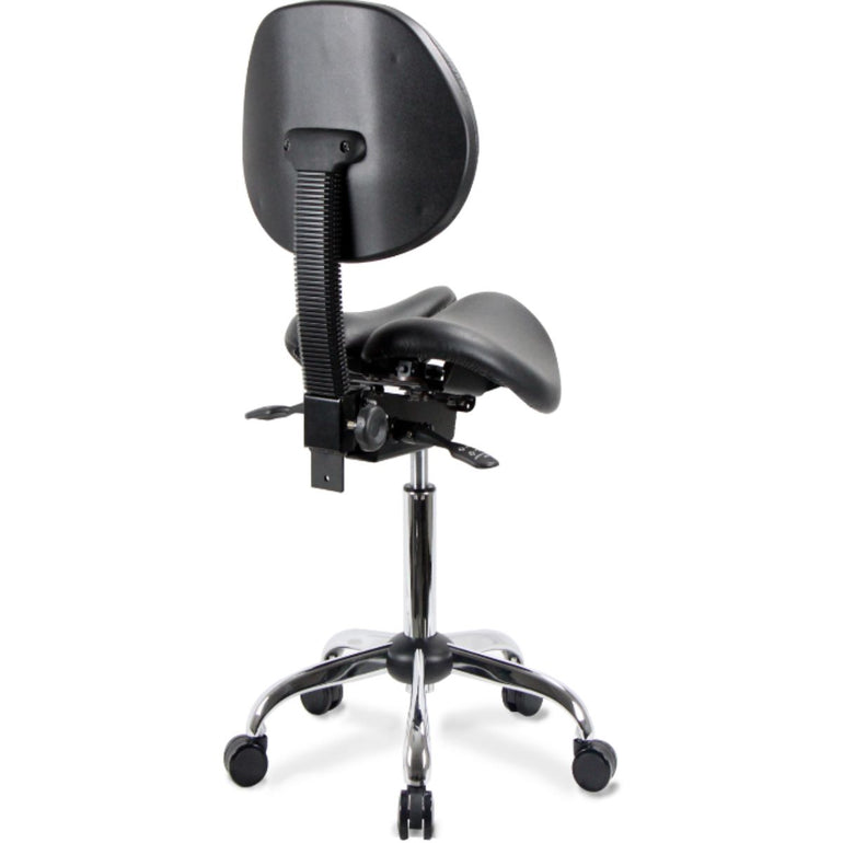 USA Patented Twin Adjustable Saddle Stool with Backrest |Sit Healthier
