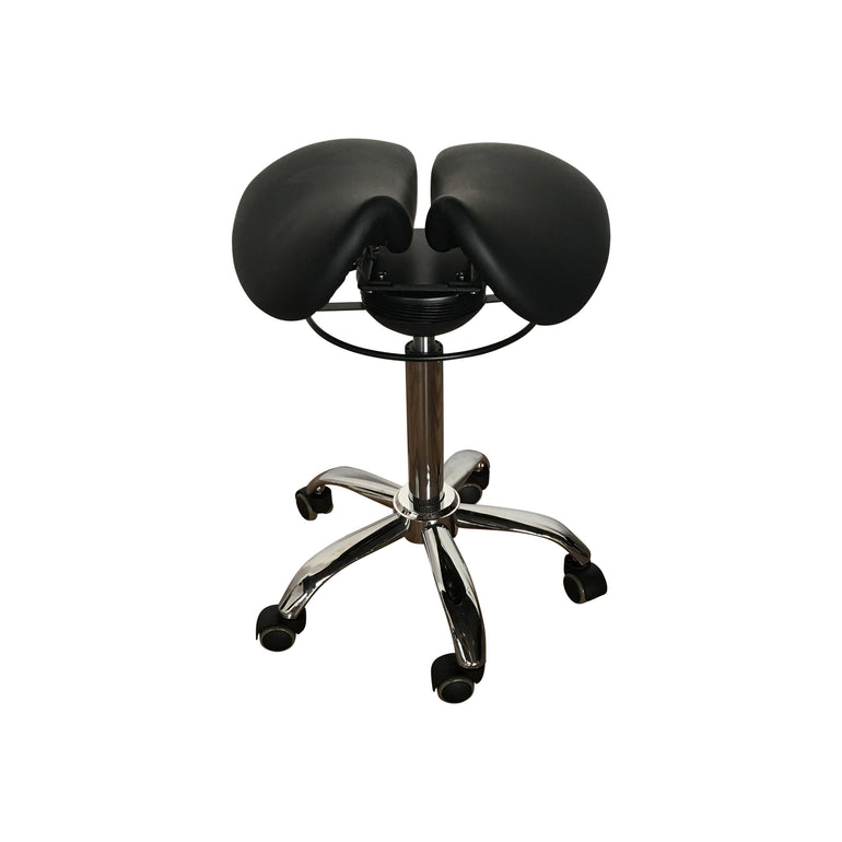 360-degree Angles Rocking or Tilt  Mechanism Divided or Two Part Saddle Seat Stool | Sit Healthier