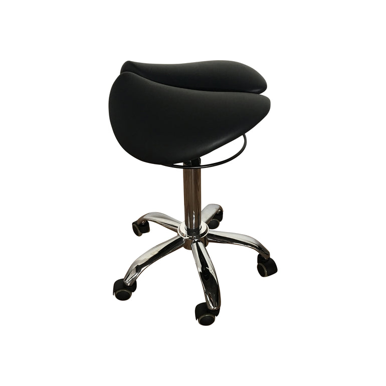 360-degree Angles Rocking or Tilt  Mechanism Divided or Two Part Saddle Seat Stool | Sit Healthier