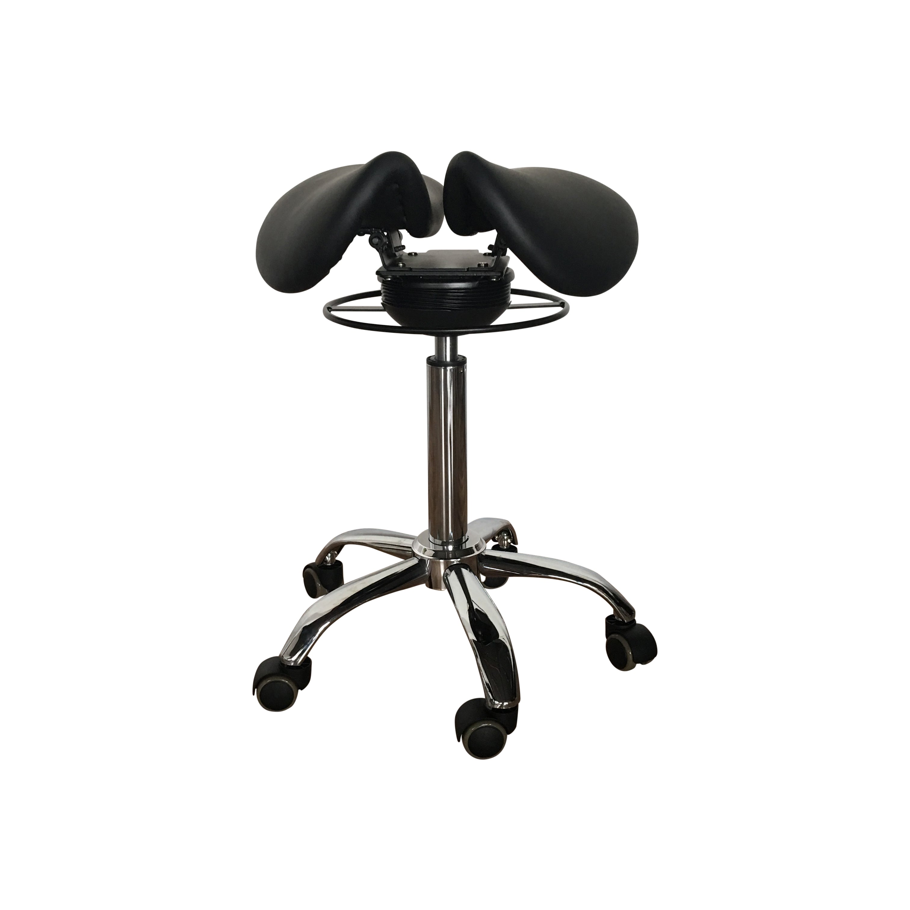 360-degree Angles Rocking or Tilt  Mechanism Divided or Two Part Saddle Seat Stool | Sit Healthier