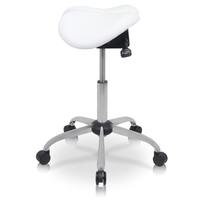 USA Patented Twin Tiltable Saddle Stool with Adjustable Seat Width and Center Gap [GENUINE LEATHER] | Sit Helathier