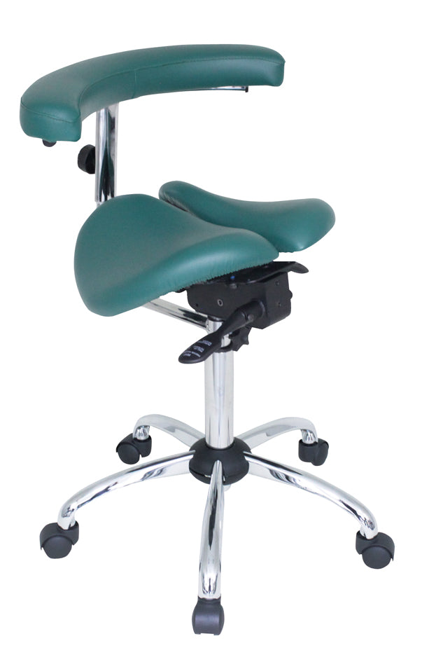 USA Patent Twin Adjustable Ergonomic Saddle Stool with Tilt-Able Seat | Sit Healthier