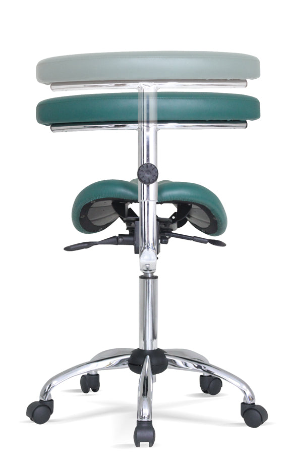 USA Patent Twin Adjustable Ergonomic Saddle Stool with Tilt-Able Seat | Sit Healthier