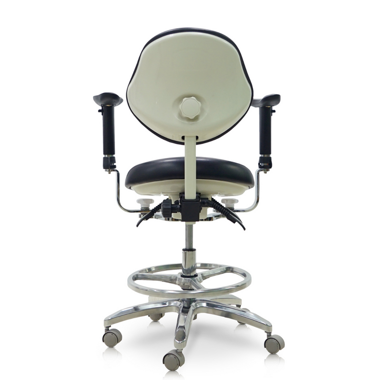 Saddle Style Dental Assistant Stool with Swing-out Armrests/Elbow Supports | Sit Healthier