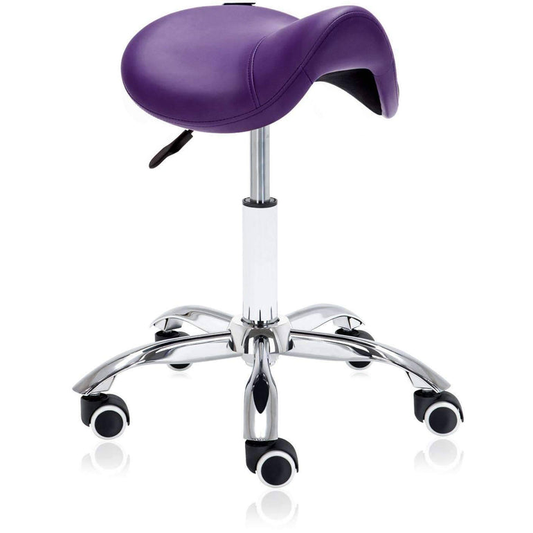 Hydraulic Saddle Rolling Ergonomic Stool - Brown | sithealthier.com