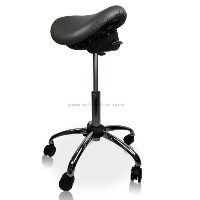 USA Patent Twin Adjustable Ergonomic Saddle Stool with Tilt-Able Seat | Sit Healthier