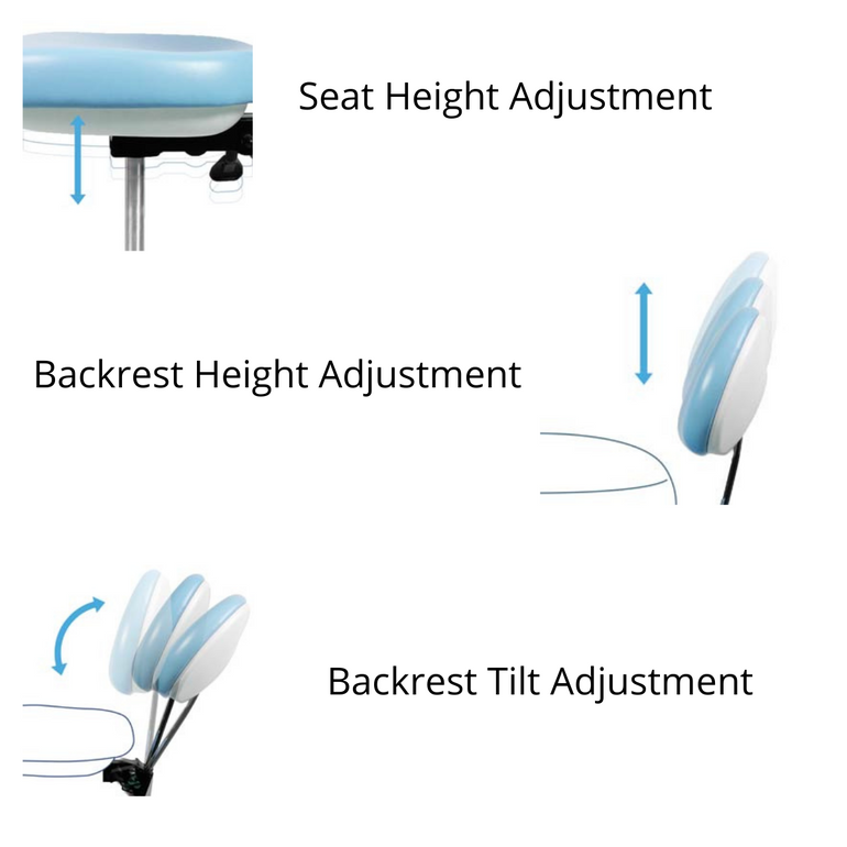 Saddle Style Dental Assistant Stool with Footrest | Sit Healthier