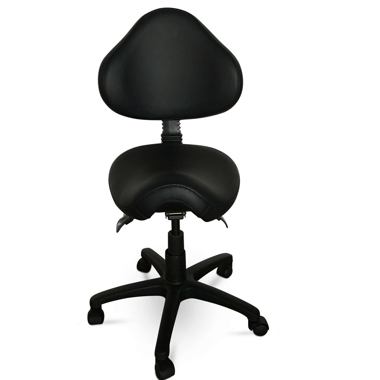 Ergonomic Saddle Stool with Adjustable Backrest | Sit Healthier