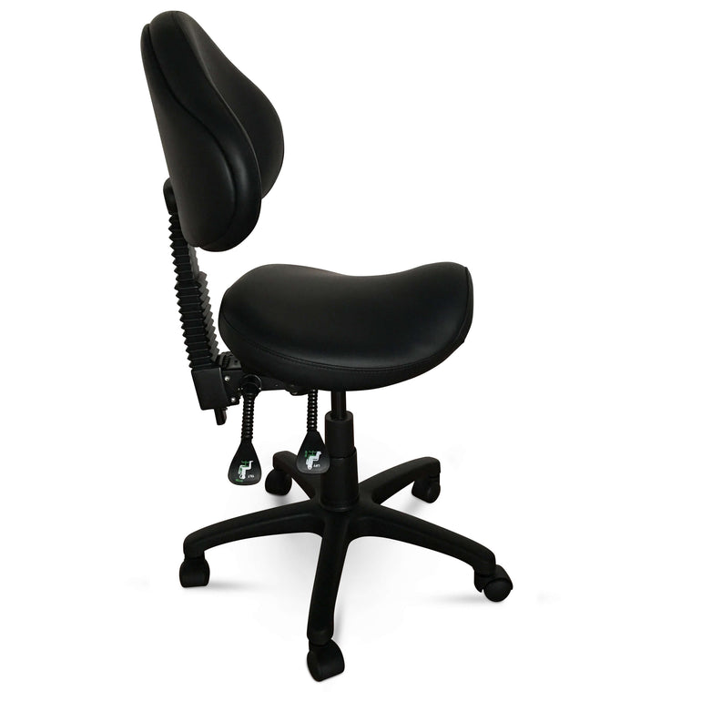 Ergonomic Saddle Stool with Adjustable Backrest | Sit Healthier